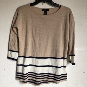 U-knit striped knit t-shirt quarter sleeve size S